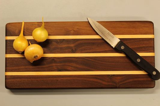 Black Walnut and Hard Maple Travel Size Cutting Board